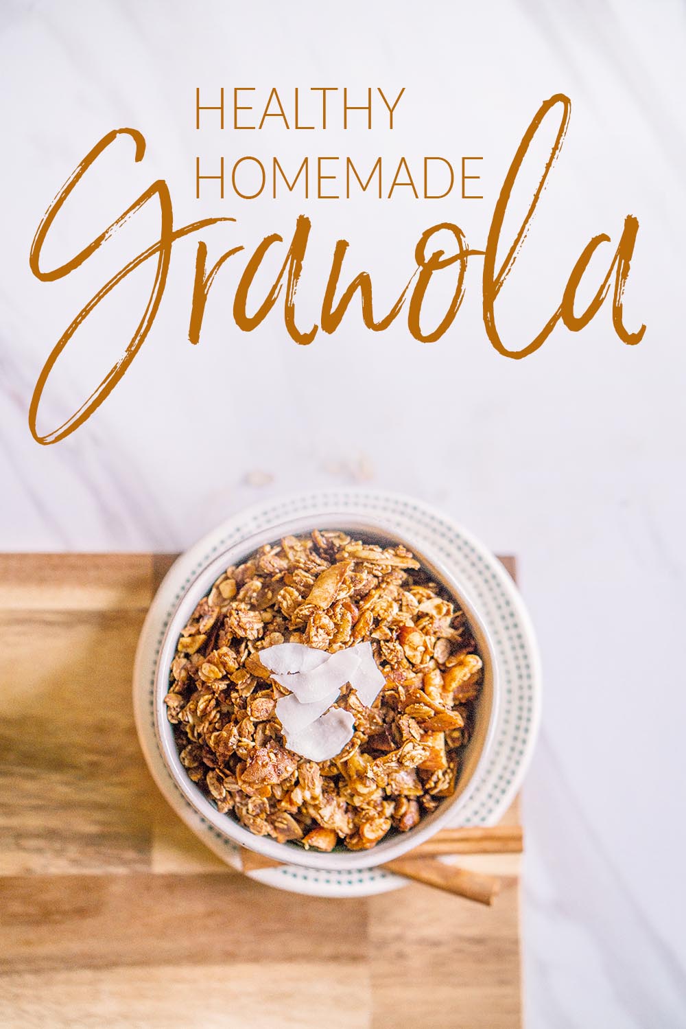 This healthy homemade granola is full of natural nuts and grains that are tasty and good for you!