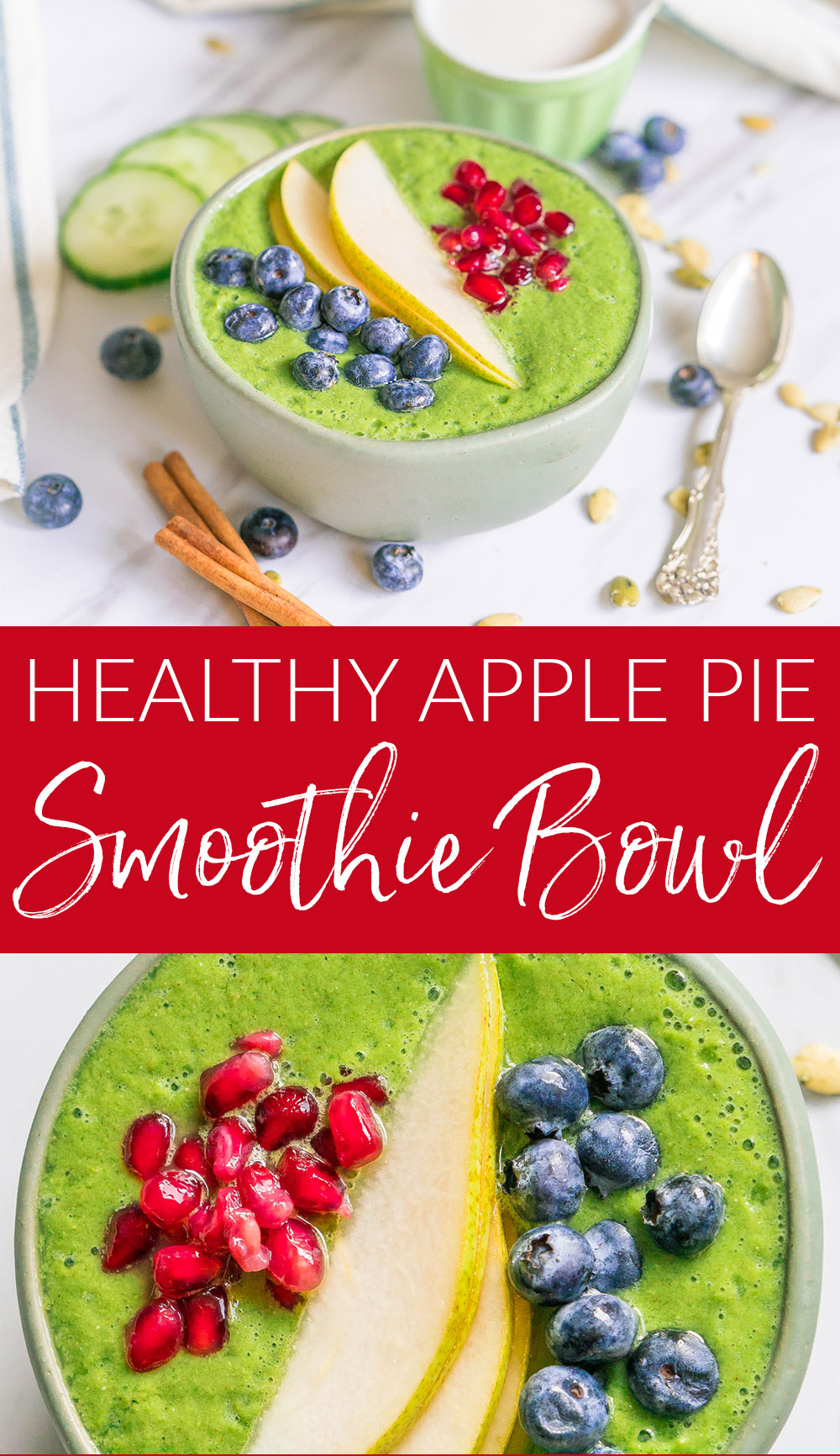 This Healthy Smoothie Bowl is the perfect healthy breakfast that tastes like your grandma's apple pie! 